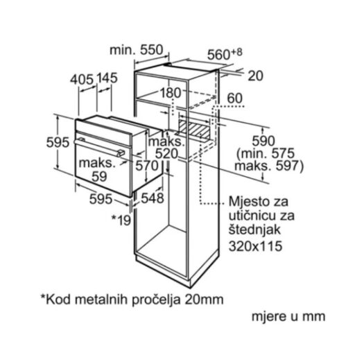 Kích thước BOSCH HBN532E5