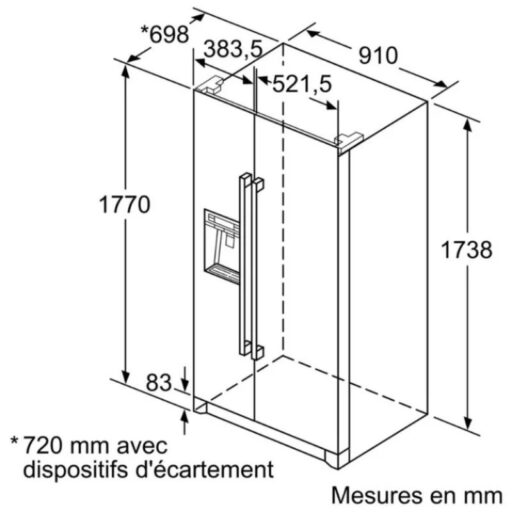 Kích thước tủ lạnh BOSCH KAI90VI20