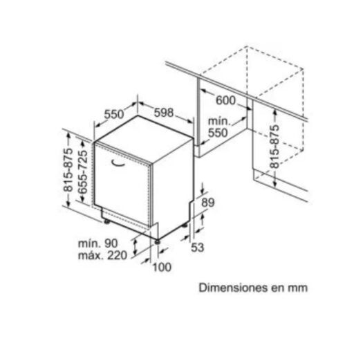 Kích thước máy rửa bát BOSCH SMV69M91EU