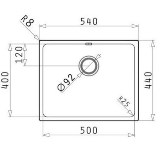 chau rua bat inox bosch lydia 50x40 1b 1