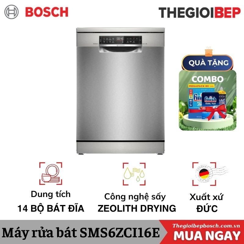 Máy rửa bát Bosch SMS6ZCI16E serie 6, độc lập Máy rửa bát Bosch SMS6ZCI16E serie 6, độc lập