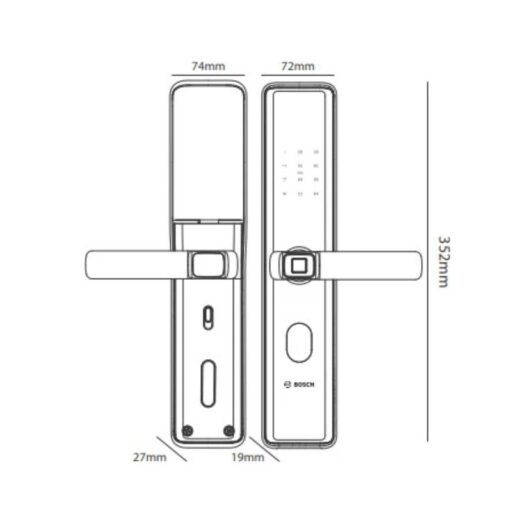 Khóa cửa vân tay Bosch ID30 EU Gray 4 kich thuoc khoa cua van tay bosch id30 eu gray