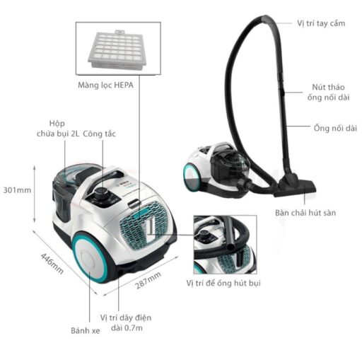 kich thuoc may hut bui dang hop bosch bgs21whyg