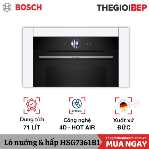Lò nướng kèm hấp Bosch HSG7361B1 Serie 8