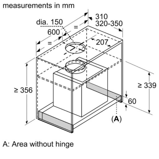 Kich thuoc may hut mui am tu Bosch DBB66AF50 series 4