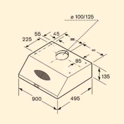 kich thuoc lap dat may hut mui co dien bosch dhu935hme