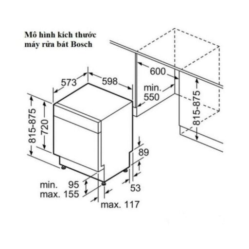 Máy rửa bát Bosch SMS4ECI14E serie 4, độc lập 12 kich thuoc may rua bat bosch sms4eci14e